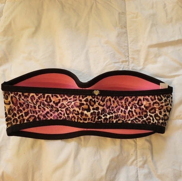 Pink Victoria Secret XS-TP Leopard print Bandeau - Picture 3 of 7